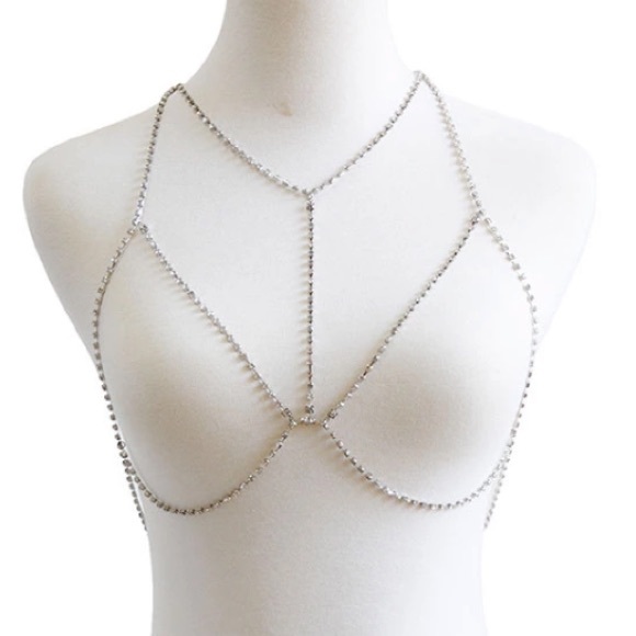 New! Rhinestone Body Chain - Picture 4 of 9